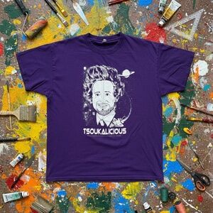 Jerzees Tsoukalicious Graphic Tee Purple Regular
